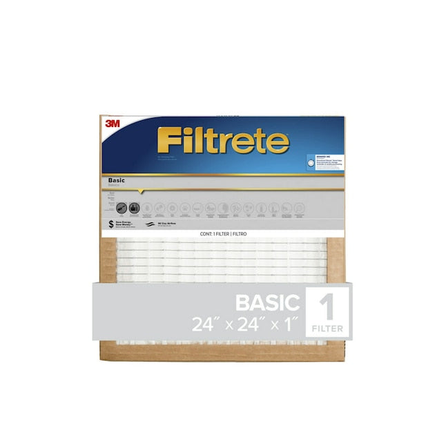 3M Filtrete 24-in W x 24-in L x 1-in MERV 5 Basic Pleated Air Filter - 1 Pack