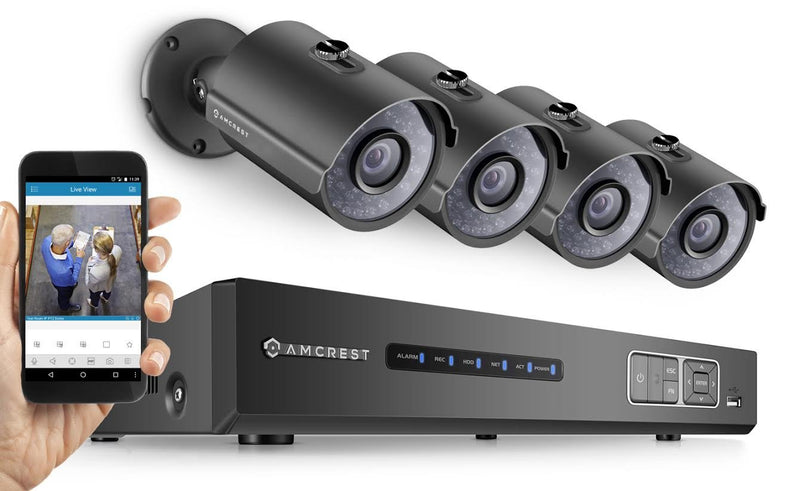 Amcrest UltraHD 8Ch 2TB Network POE Video Security System with 4 Outdoor Camera AMNV30M8-4B-B-2TB