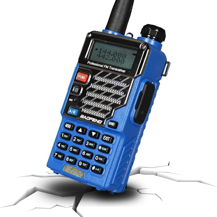BAOFENG BF-F9 V2+ 5-Watt Hi-Power Dual-Band 145-155/400-520 MHz Hand Held Ham Radio - Blue