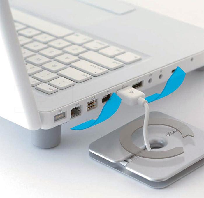 Bluelounge NBK-01-SL Notebook Kit with Coolfeet, Cableyoyo