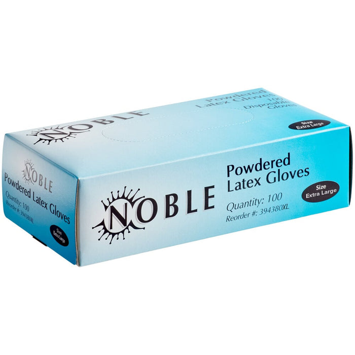 Noble Products Extra-Large Powdered Disposable Latex Gloves for Foodservice - 1000CT