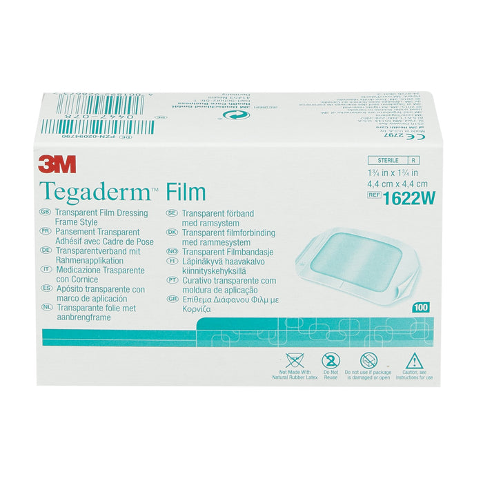 3M Tegaderm Transparent Film Dressing Frame Style 1622W - 100 Pack