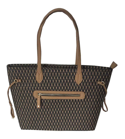Ladies Laptop & Tablet Elegant Tote Created For Studio Collection By Straw Studios - Black/Tan