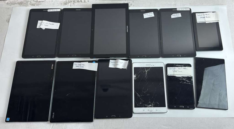 Lot of 12 - Mix Samsung Tablets and Crestron 16GB - ASIS