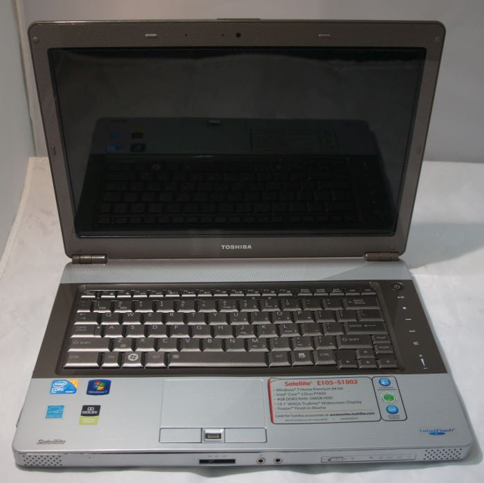 Toshiba Satellite E105-S1802 Intel Core 2 Duo P7450 2.13GHz 14.1 Inch Laptop AS IS