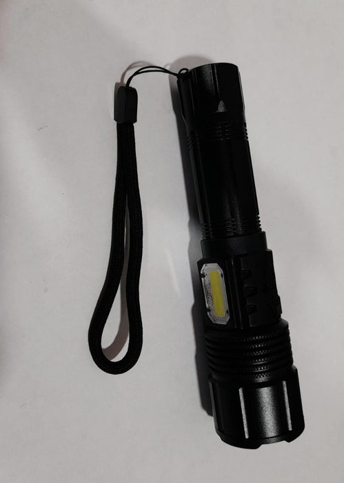 Super Bright LED Tactical Flashlight USB Rechargeable Zoomable with COB Light