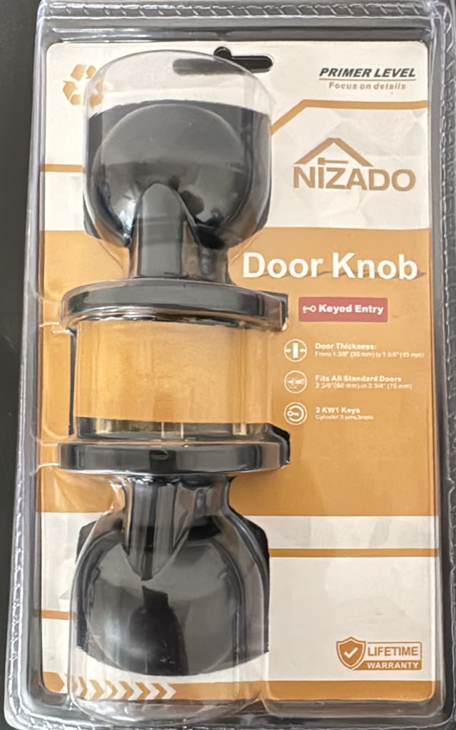 Nizado Keyed Entry Door Knob - Black