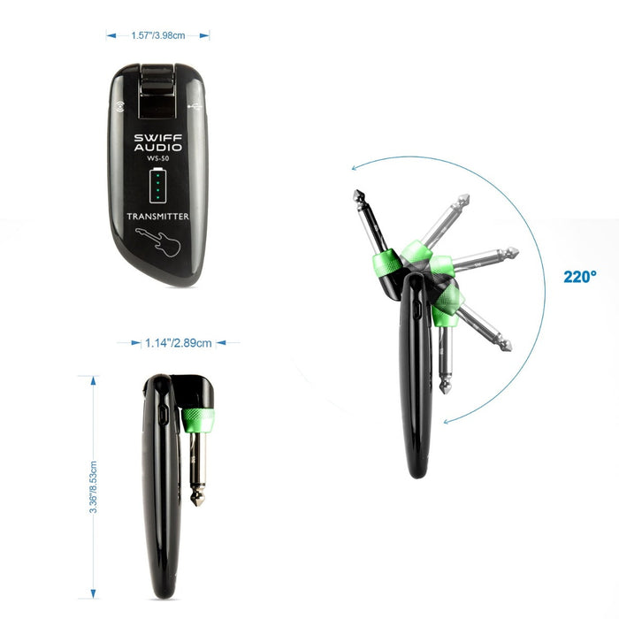 Swiff Audio WS-50  UHF Digital Guitar Wireless System (Transmitter ONLY) 50M Transmission Built-in Rechargeable Battery for Electric Guitar Bass