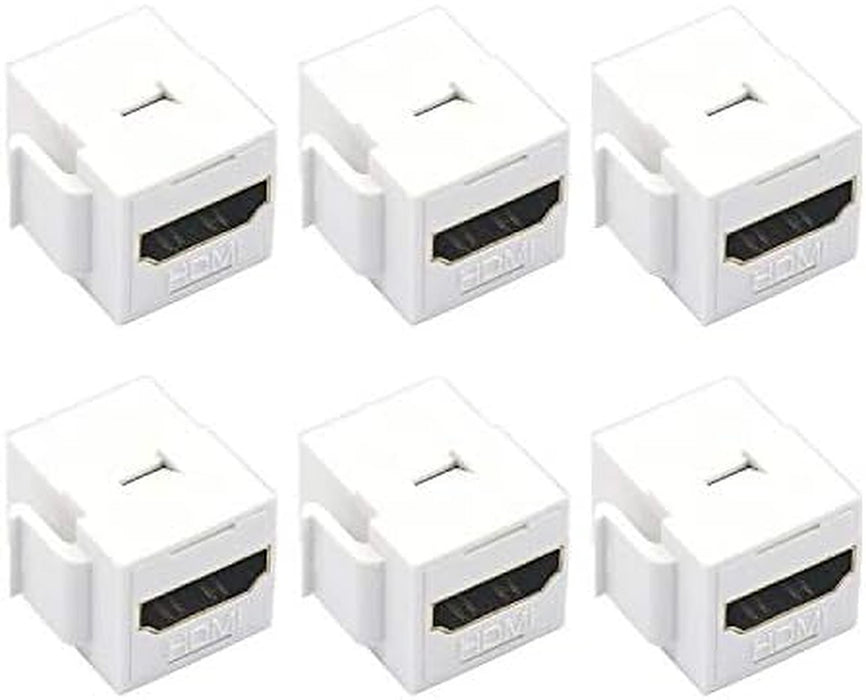 VCE HDMI Keystone Jack-4K HDMI Female to Female Adapter-6-Pack- White