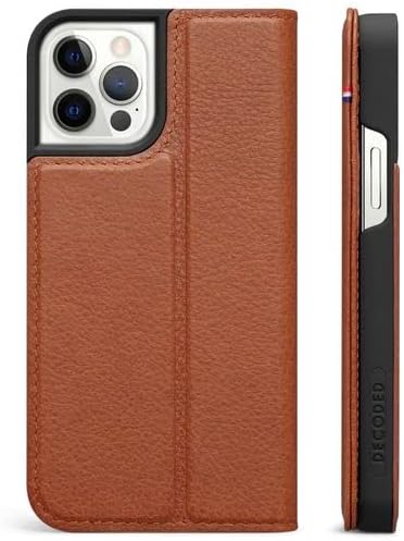 DECODED Wallet Case - iPhone 12/12 Pro Phone Case with Card Holder - Light Brown