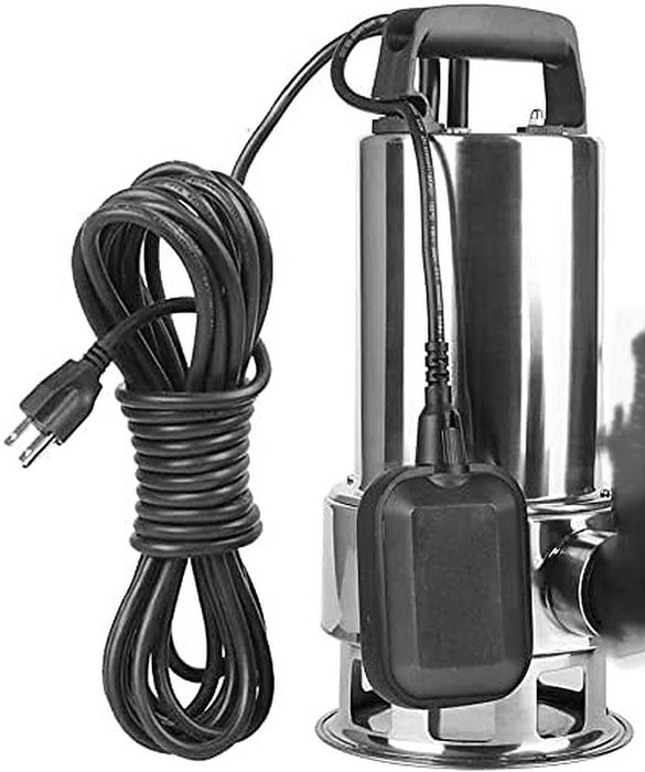 TOPWAY 1.5HP Stainless steel Submersible Clean/Dirty Water Sump Pump(No hose)