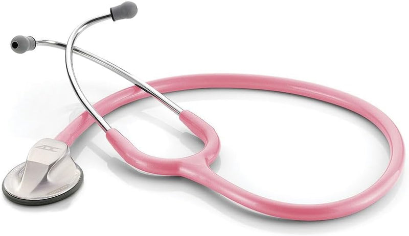 ADC Adscope 615 Platinum Sculpted Clinician Stethoscope - Breast Cancer Metallic Pink