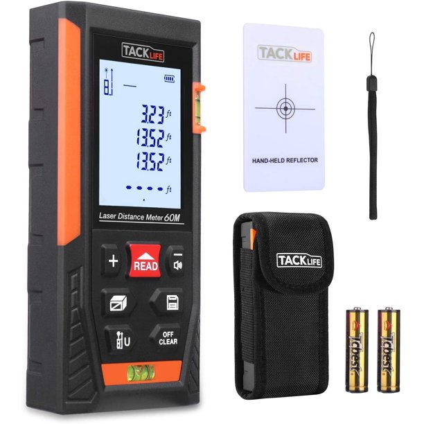 Tacklife Classic Laser Measure HD60 196Ft M/In/Ft Mute Laser Distance Meter