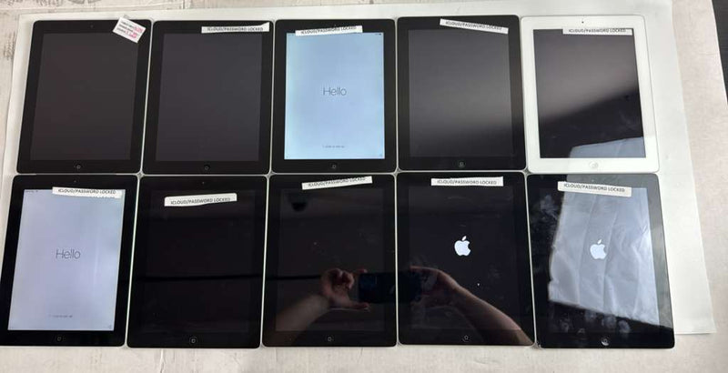 Lot of 10 - Mix Apple iPad Models 16GB-32GB - ASIS
