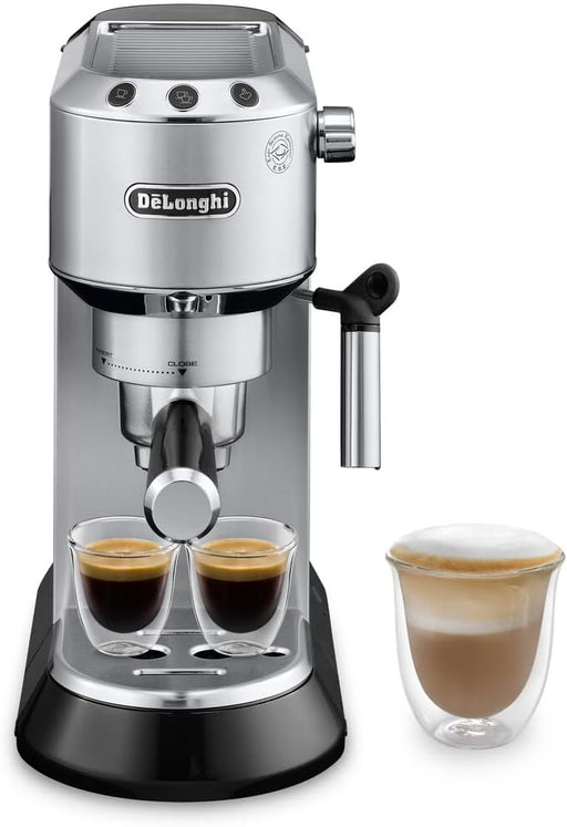 De’Longhi Dedica Espresso Machine with Manual Milk Frother - Silver