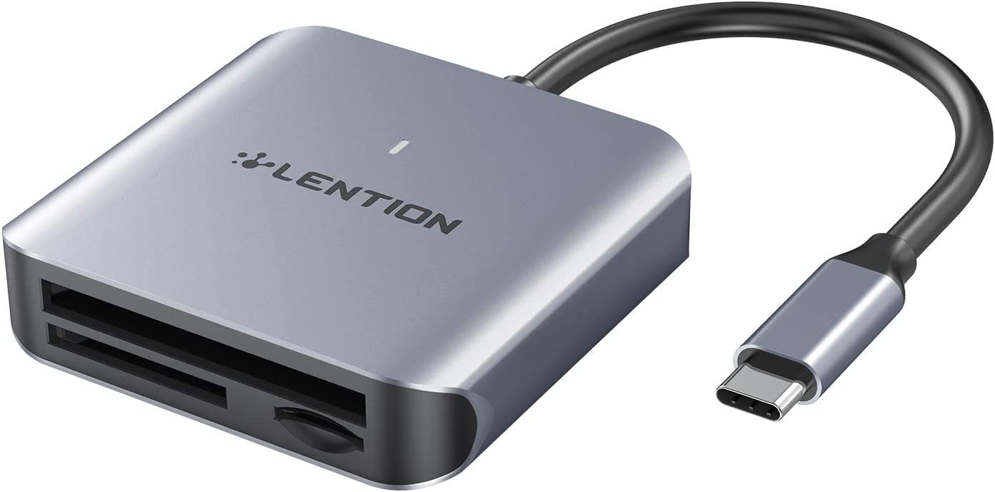 LENTION C8S-CR USB-C to CF/ SD/ Micro SD Card Reader-SD 3.0 Card Adapter