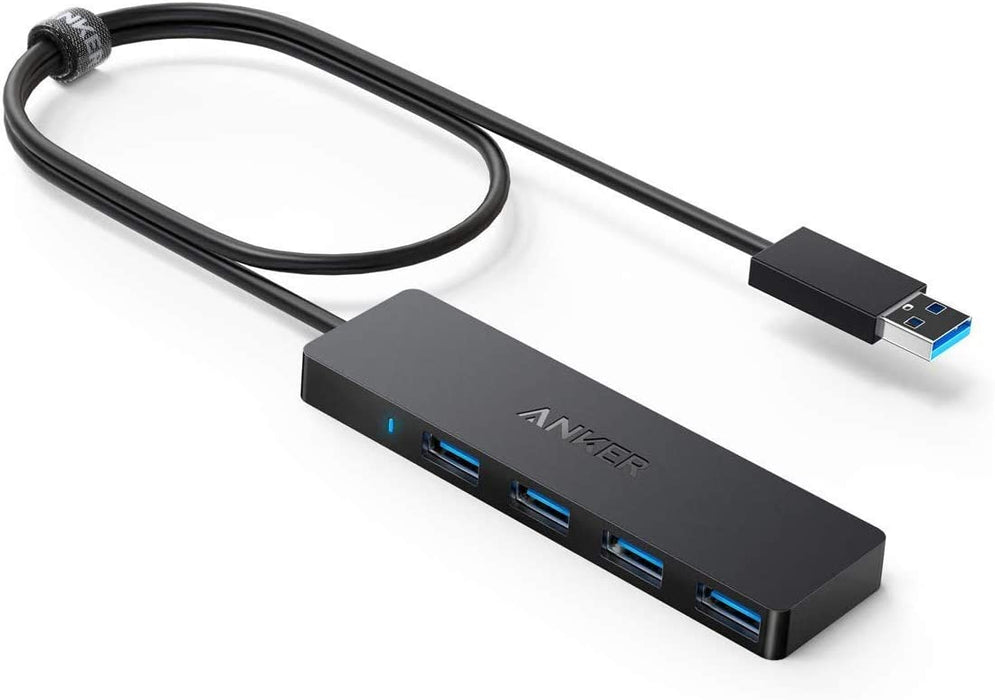 Anker 4-Port USB 3.0 Hub Ultra-Slim Data USB Hub with 2 ft Extended Cable