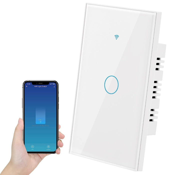 Smart Light Switch No Neutral Wire Required 2.4GHz WiFi Wall Touch Switch Compatible with Alexa