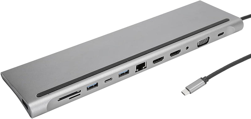 USB Docking Station PD Fast Charge 12 in 1 Docking Station 2 Card Slots for Type C Notebooks