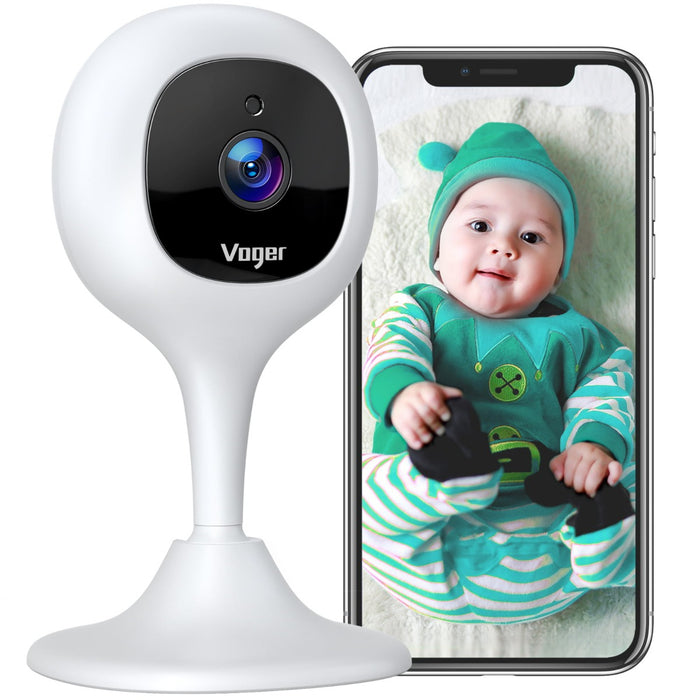 Voger VP230 Baby Monitor Camera with 2-Way Audio 1080P Wifi Home Security Camera with Motion Detection Night Vision-Compatible with Google Home