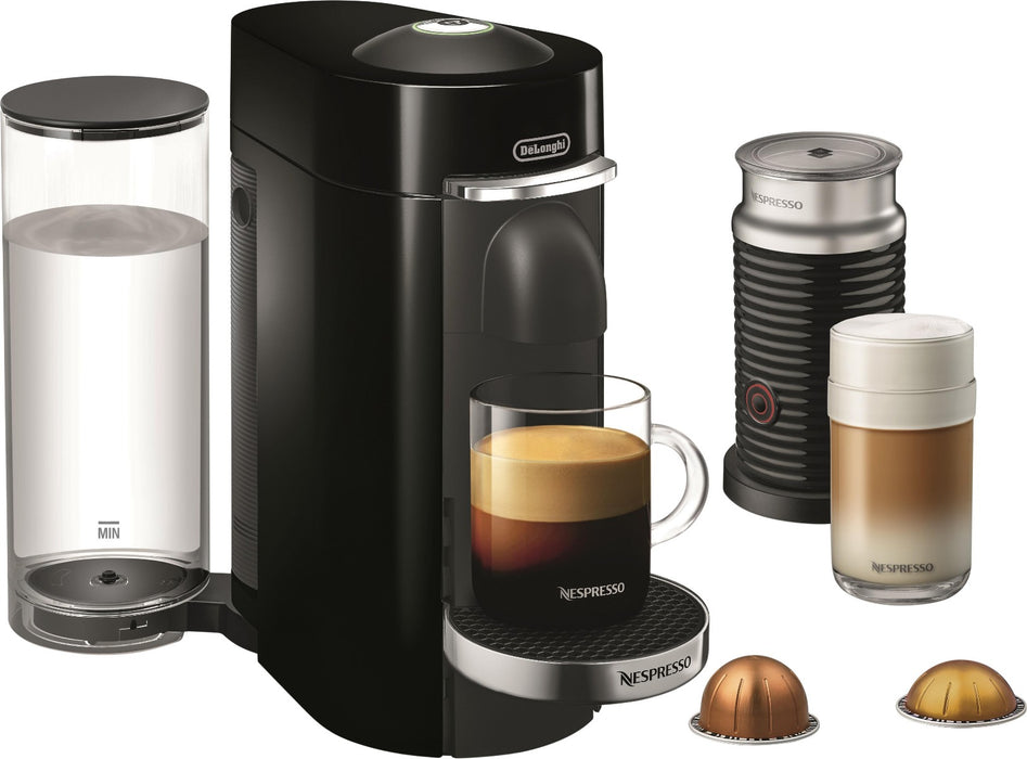 Nespresso Vertuo Plus Coffee and Espresso Maker with Aeroccino Milk Frother - Black (Refurbished))