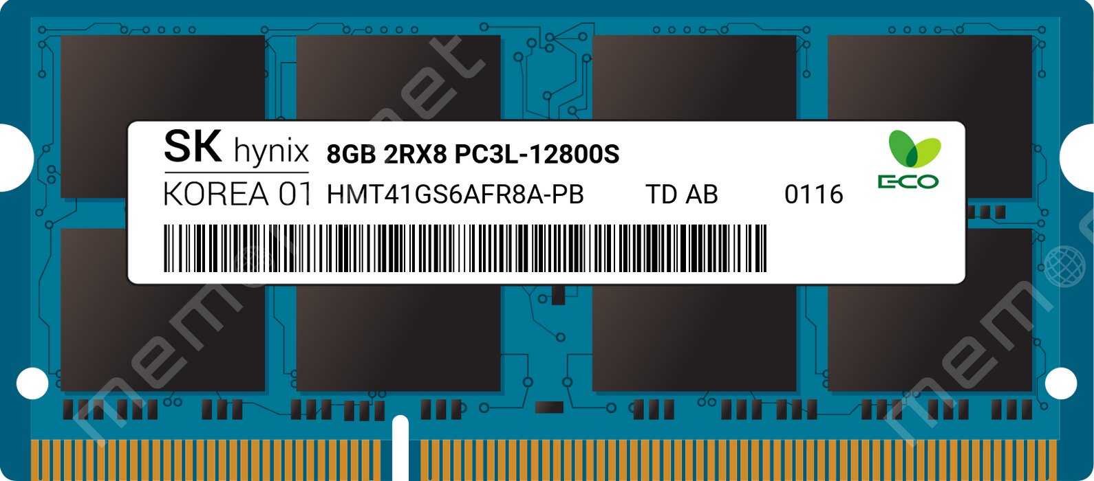 SK HYNIX MEMORY HMT41GS6AFR8A-PB - SK Hynix 1x 8GB DDR3-1600 SODIMM PC3L-12800S Dual Rank x8 Module