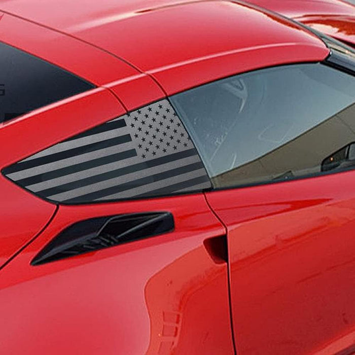 OFFROAD - C7 Corvette | Precut American Flag Window Decals | Both Sides | 2014-2019