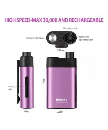 Bestidy 30000RPM Electrical Machin efor Acrylic Gel Nails Manicure Pedicure and Polishing
