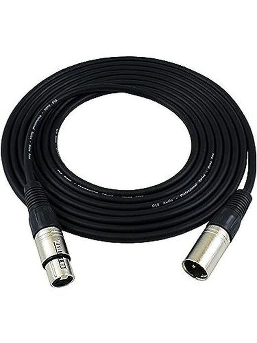 GLS Audio 12ft Mic Cable Patch Cords - XLR Male to XLR Female Black Cables - 12' Balanced Mike Snake Cord - Single