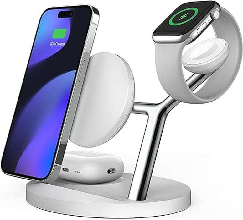 ZECHIN SAMBA Wireless Charger 5-in-1 Wireless Charging Station-Fast Wireless Charger Stand-White