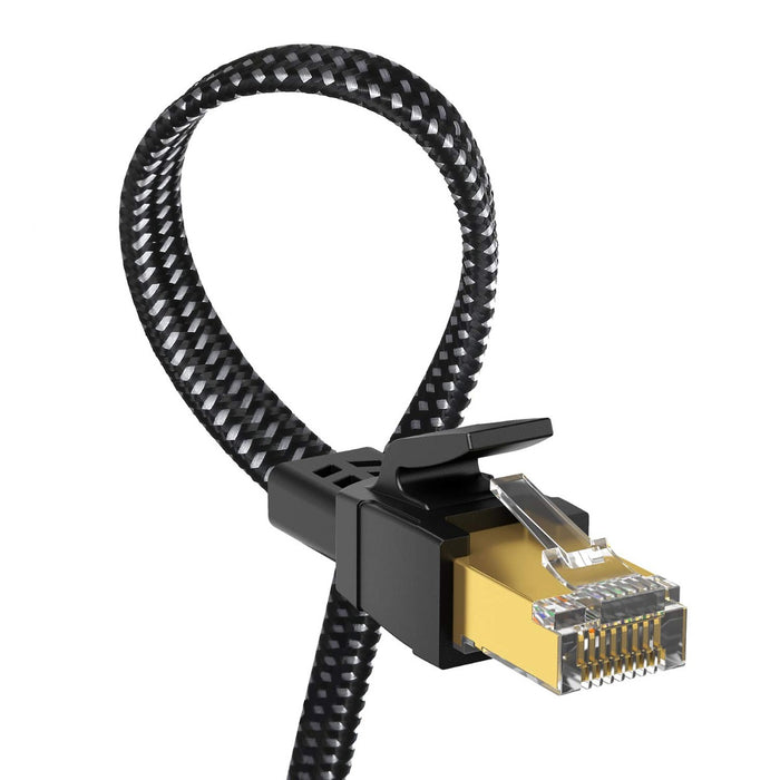 CAT7 Nylon Braided High Speed Heavy Duty Cat8 Network LAN Patch Cord -15FT