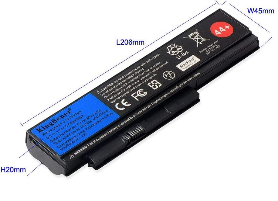 Replacement Laptop Battery Compatible with Lenovo ThinkPad X230 X230i X230S Series[11.1V, 63WH, 5.6Ah]