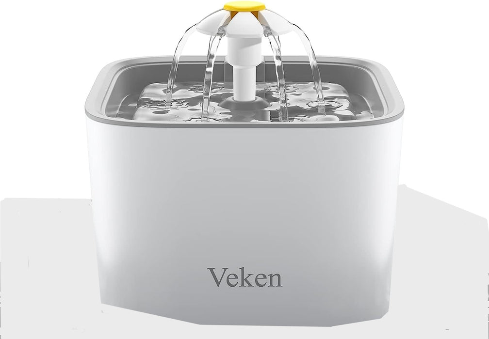 Veken Pet Fountain 84oz/2.5L Automatic Cat Water Fountain-Grey