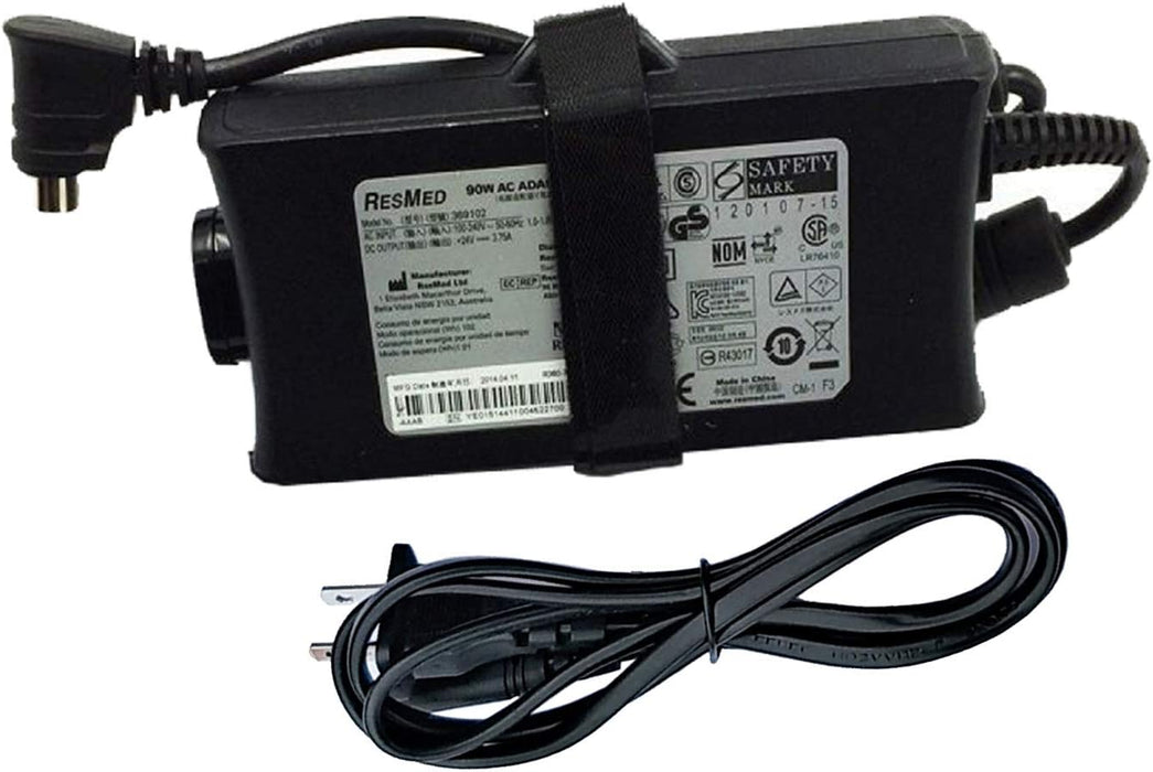 Upright Genuine 3-Pin +24V 3.75A 90W AC/DC Adapter Compatible with ResMed S9 Series Model 369102