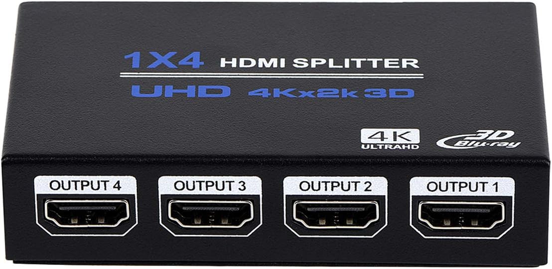 ENBUER 1 in 4 Out HDMI Splitter Audio Video Distributor Box - Supports 4K