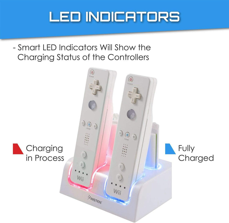 Insten 4 in 1 Battery Charger Compatible with Wii