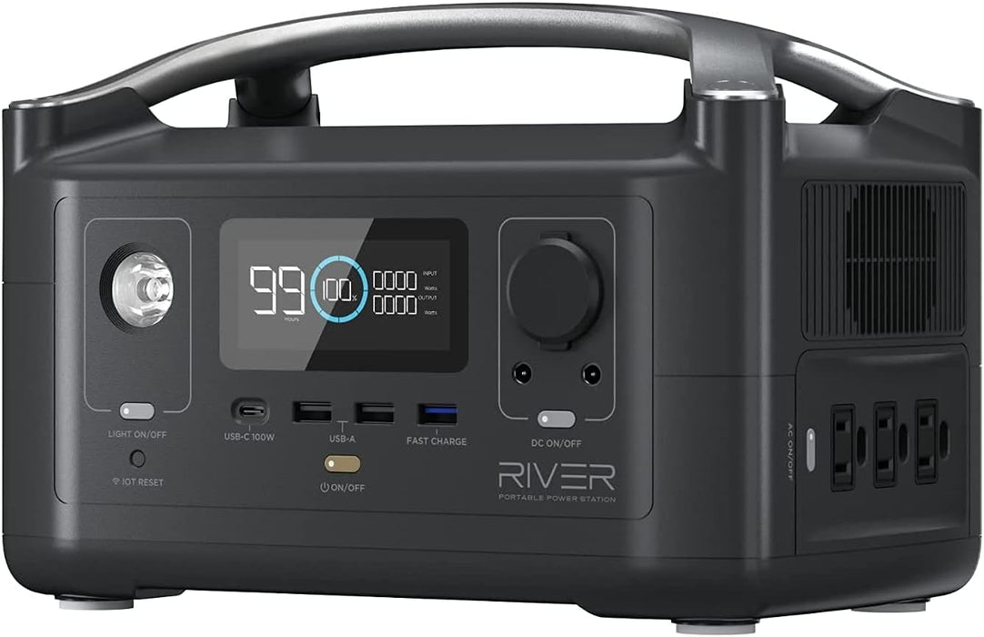 EF ECOFLOW RIVER 288Wh Portable Power Station 3 x 600W(Peak 1200W) AC Outlets & LED Flashlight - EF4