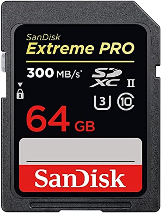 SanDisk 64GB Extreme PRO SDXC UHS-II Memory Card - C10, U3, V90, 8K, 4K, Full HD Video, SD Card - SDSDXDK-064G-GN4IN