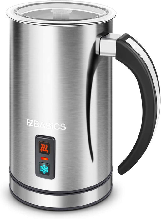 EZBasics Electric Milk Steamer Stainless Steel 8.4oz/250ml Automatic Hot and Cold Foam Maker