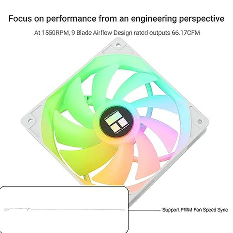 Thermalright TL-C12CW-S CPU Fan 120mm White ARGB Case Cooler Fan
