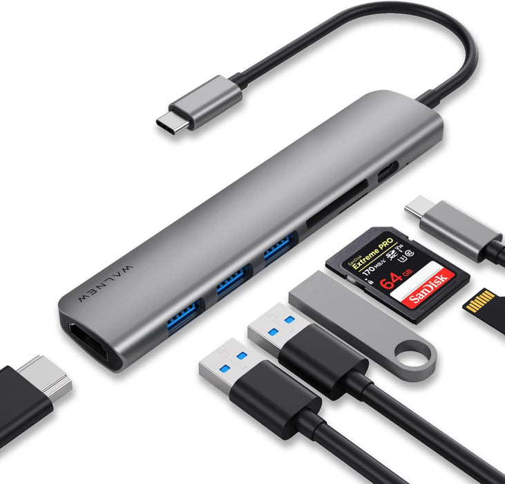 WALNEW USB C Hub with 4K HDMI 100W Power Delivery