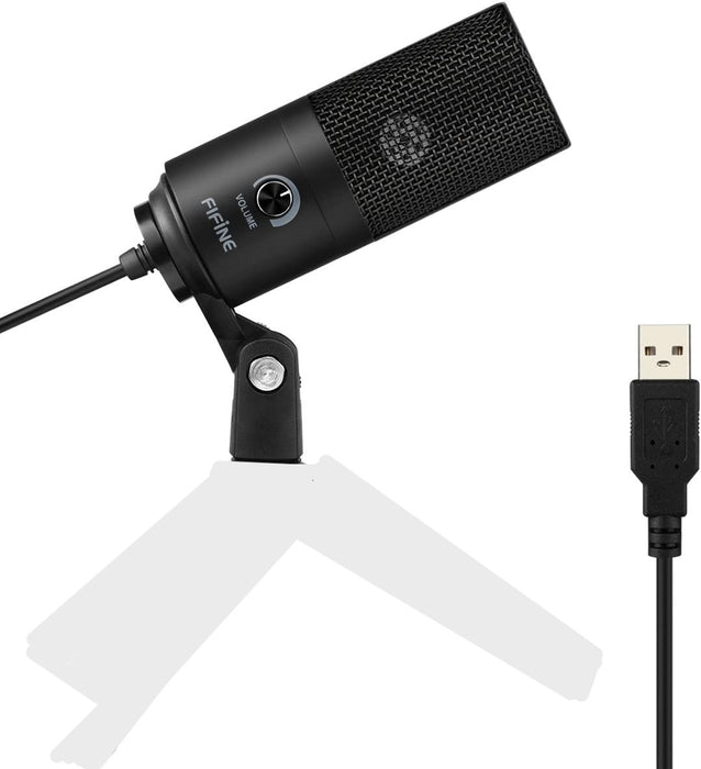 FIFINE K669B USB Microphone with mount- Metal Condenser Recording Microphone
