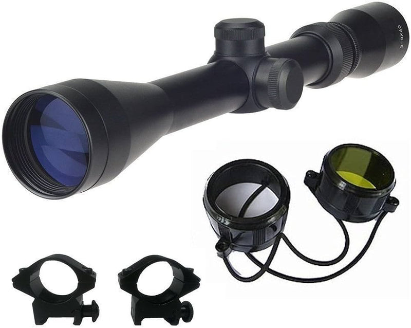 GoSky 3-9x40 Optics R4 Reticle Crosshair Scope with Free Mounts