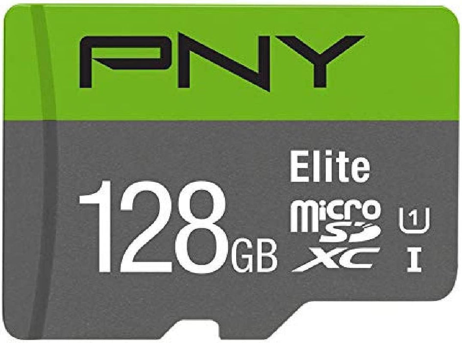 PNY  ?P-SDUX128U185GW-GE-128GB Elite Class 10 U1 microSDXC Flash Memory Card with Adapter