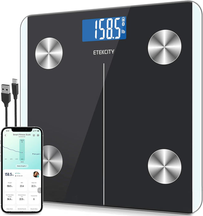 Etekcity Smart Rechargeable Body Fat Scale Digital Bathroom Scale - ESF-93