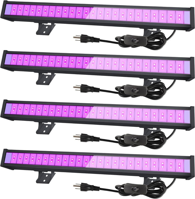 FAISHILAN 4 Pack LED Black Light Bar16.5IN 24W Blacklight Bar with IP65 Waterproof BlackLights