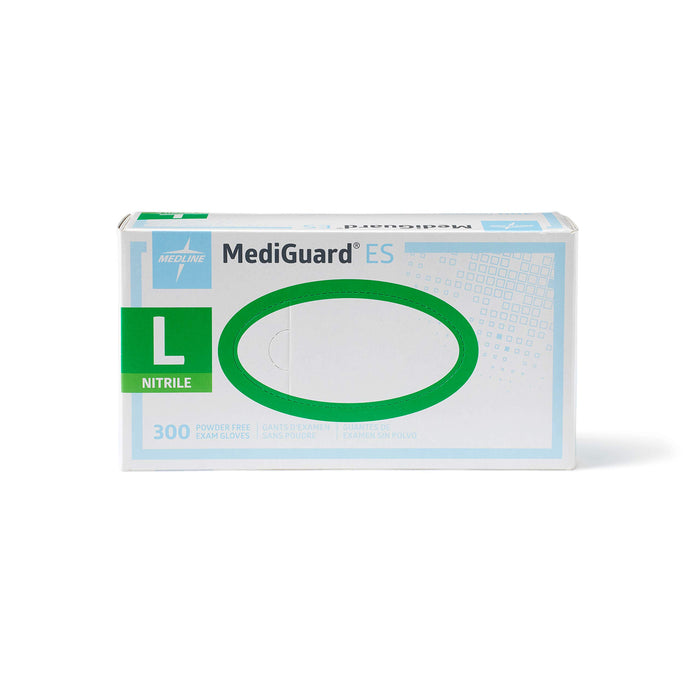 Medline MediGuard ES Powder-Free Nitrile Exam Gloves - L - 300 Pack