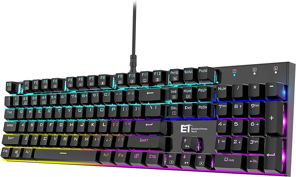 ET Mechanical Gaming Keyboard RGB Backlit Keys Computer Keyboard