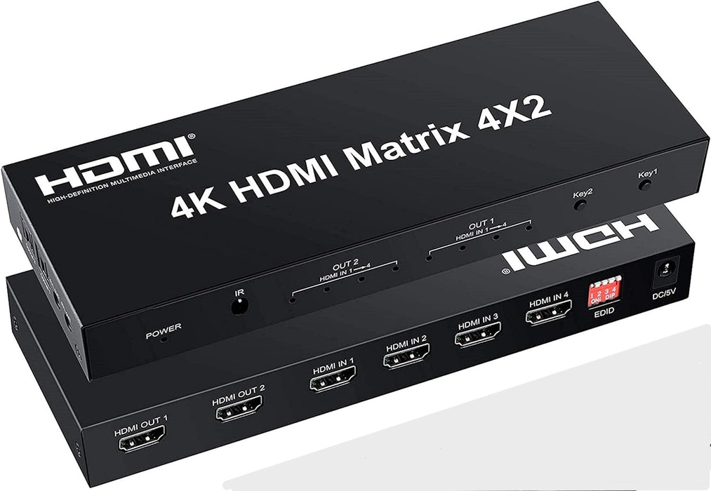 FERRISA YYG-E-1 4x2 HDMI Matrix Switch-4 in 2 Out Matrix HDMI Video Switcher Splitter (No remote)