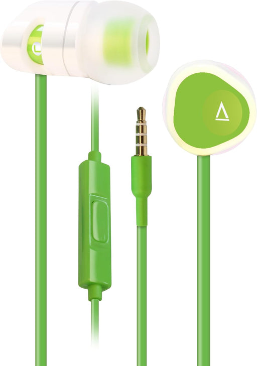 Creative MA-200 In-Ear Headphones with 8mm Driver and Universal Mic (White/Green)